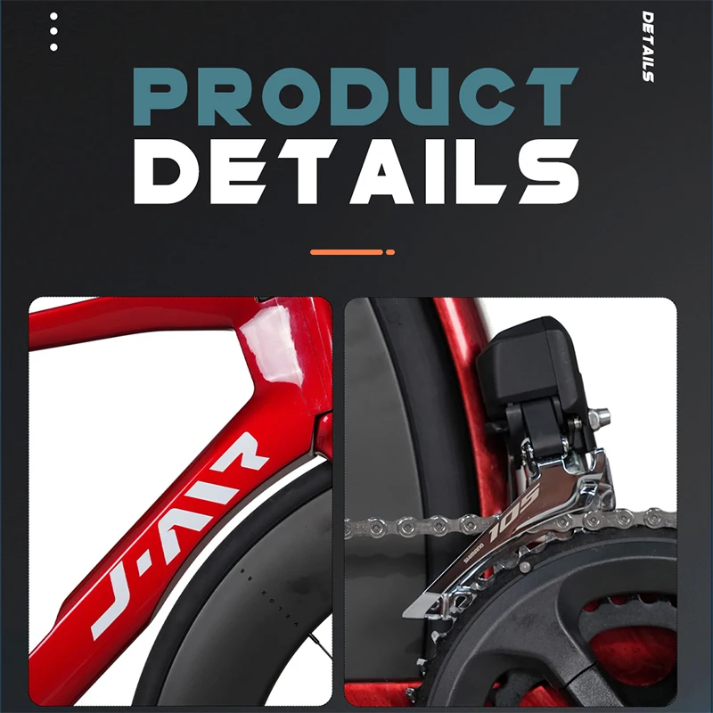 Фото Велосипед шоссейный VITTORIA Aero 105 DI2 с интегрированной карбоновой рамой, закрытыми карбоновыми колесами 700C и дисковыми тормозами №5