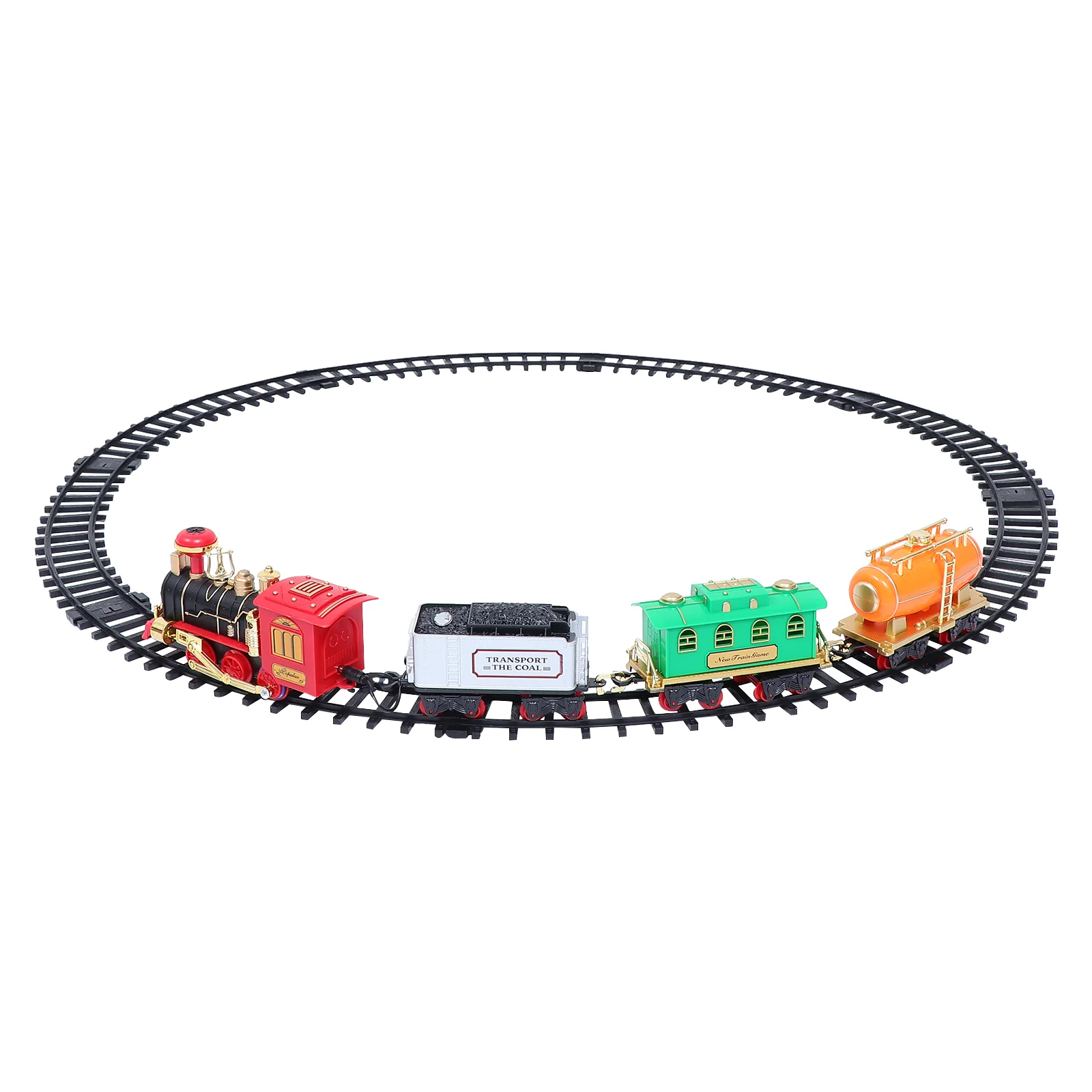 

Детский паровой поезд с имитацией, набор из настольного электрического поезда, винтажный пластиковый Рождественский поезд, игрушки для детей