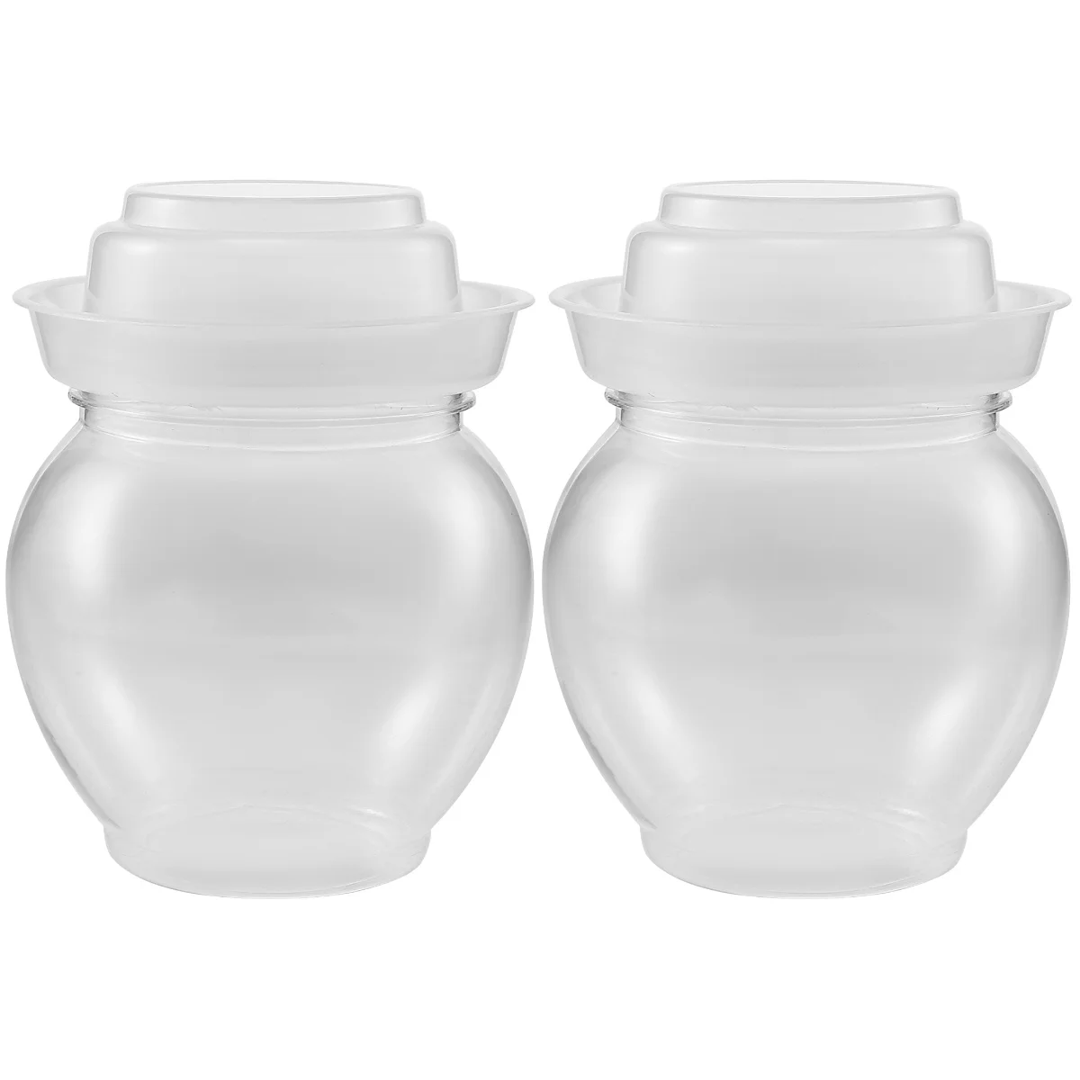 

2pcs Kitchen Sealed Pickle Jar Covered Fermenting Jar Reusable Pickle Storage Jar Pickle Container
