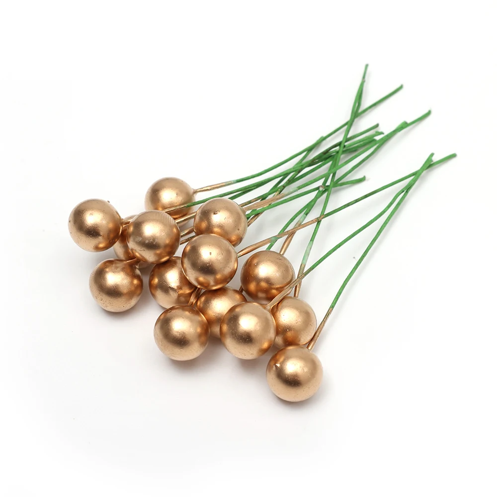 

Искусственные ягоды Холли красные золотые 50/100 шт