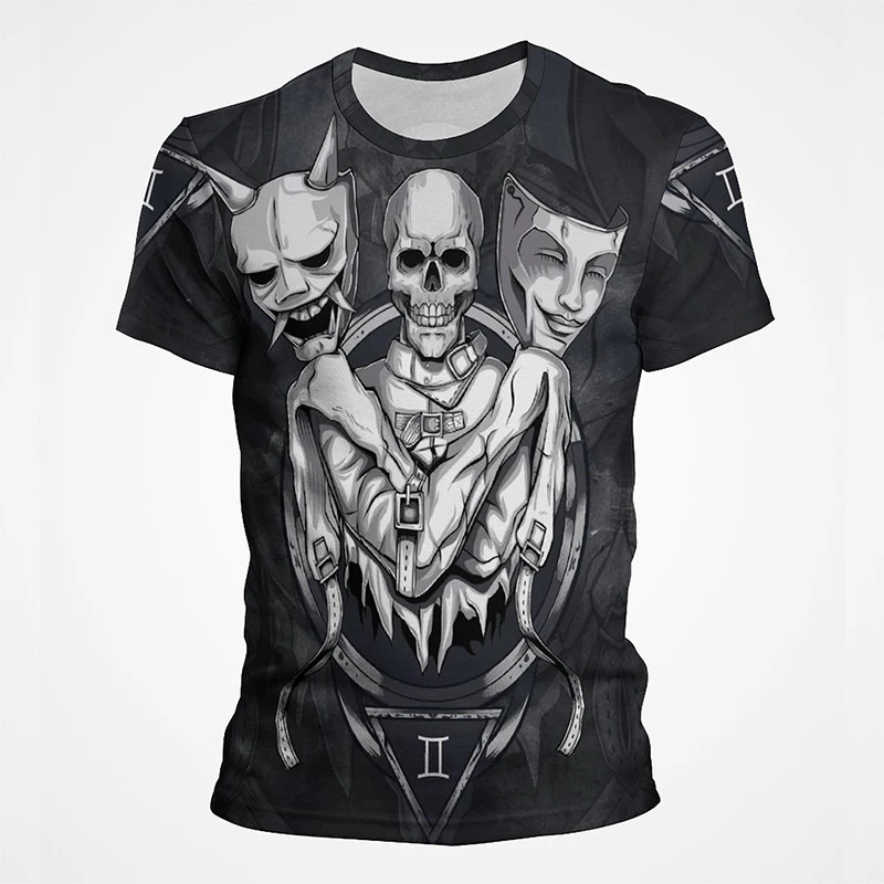 

Twelve Constellations Black Graphic T-Shirt Men Women 3D Print T Shirts Tops Fashion Streetwear Summer Short Sleeve Men Tees