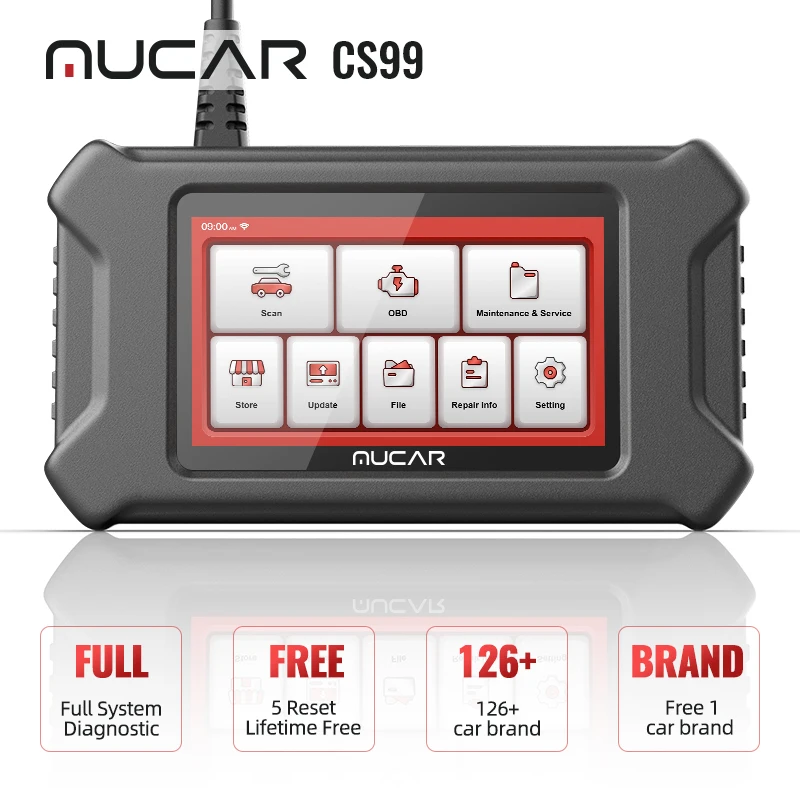 Полная диагностика системы Mucar CS99 OBD2 Автомобильный сканер OBDII для сброса масла SAS
