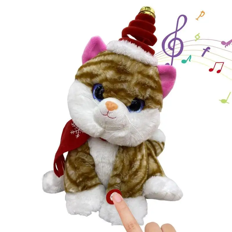 

Милый щенок, котенок, плюшевая игрушка-Зверюшка с аккумулятором, Рождественская плюшевая игрушка, подарок на день рождения для мальчиков и девочек, кавайные электронные плюшевые игрушки