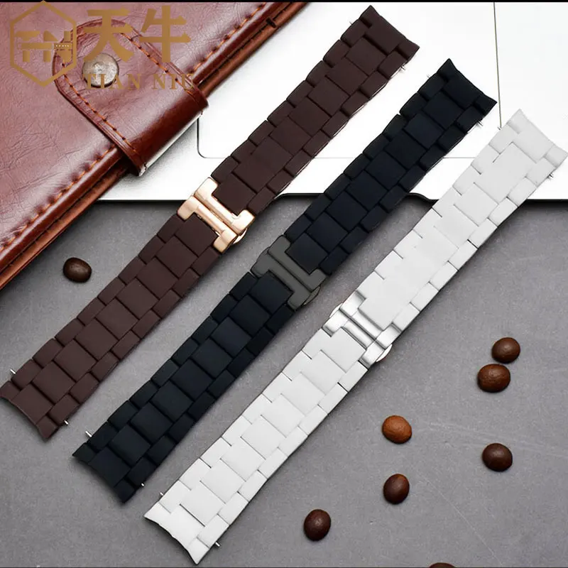 Ремешок из прорезиненной стали для часов Armani AR5858/5867/5905/5920/6066 ремешок наручных