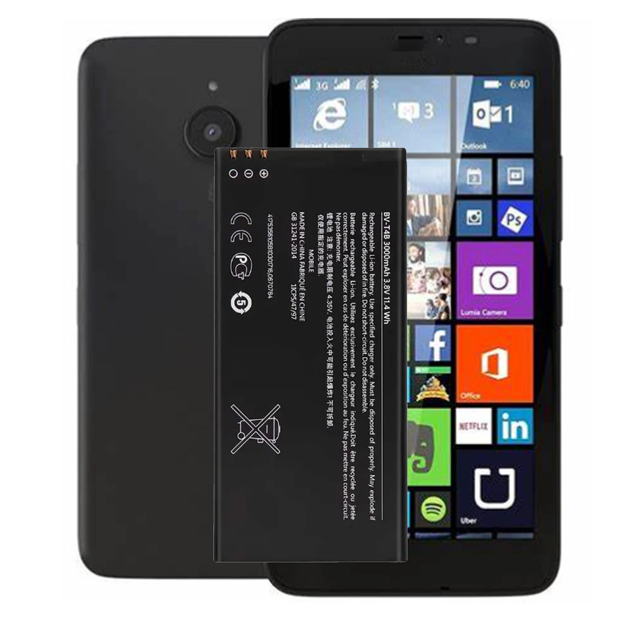 BV-T4B Battery For Nokia Lumia 640XL RM-1096 RM-1062 RM-1063 RM-1064 RM-1066 Lumia 640 XL Original Capacity Phone Batteries Bate enlarge