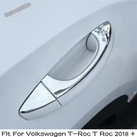 car outside door handle decoration cover trim 8 pcs for volkswagen t roc t roc 2018 2022 abs chrome exterior refit accessories