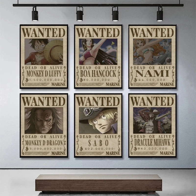 

Poster And Painting One Piece Luffy WANTED Children Gifts Modern Living Room Decoration Paintings High Quality Art