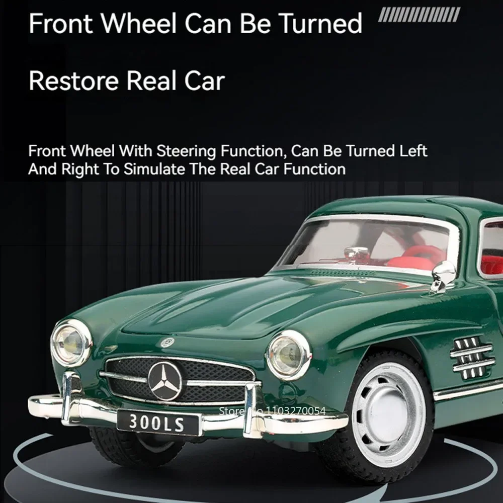 1:32 Масштаб 300SL автомобили литые модели игрушек из сплава 4 двери открытые звуки