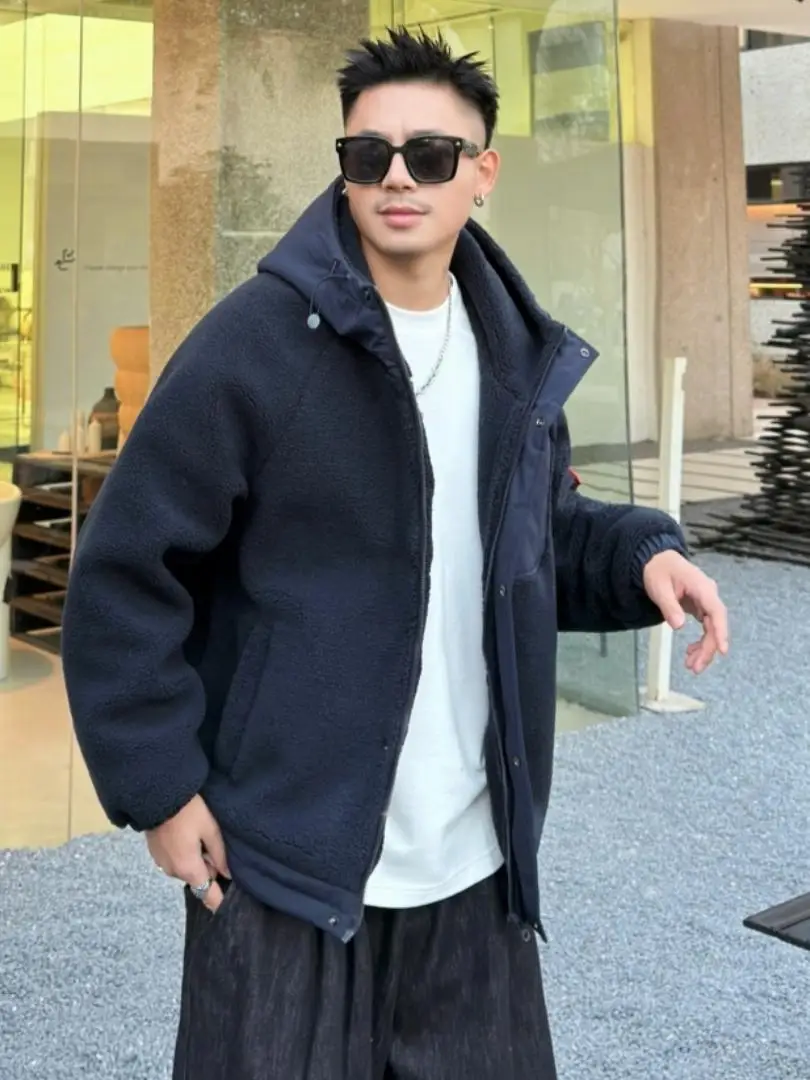 Модная брендовая хлопковая одежда топ из зернистого флиса с капюшоном для пар