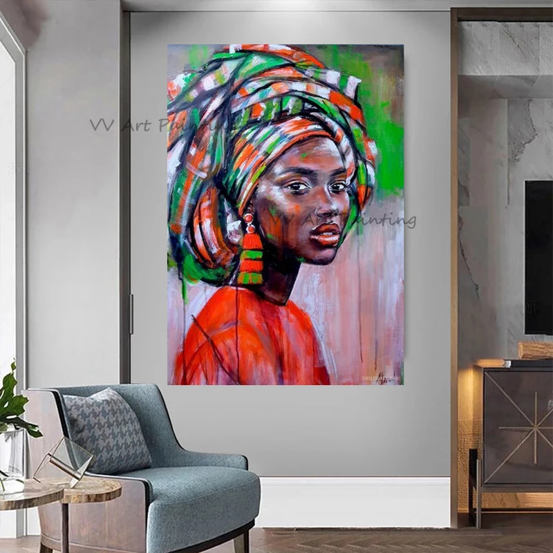 Картина маслом Женская ручной работы акрил на холсте африканская живопись для