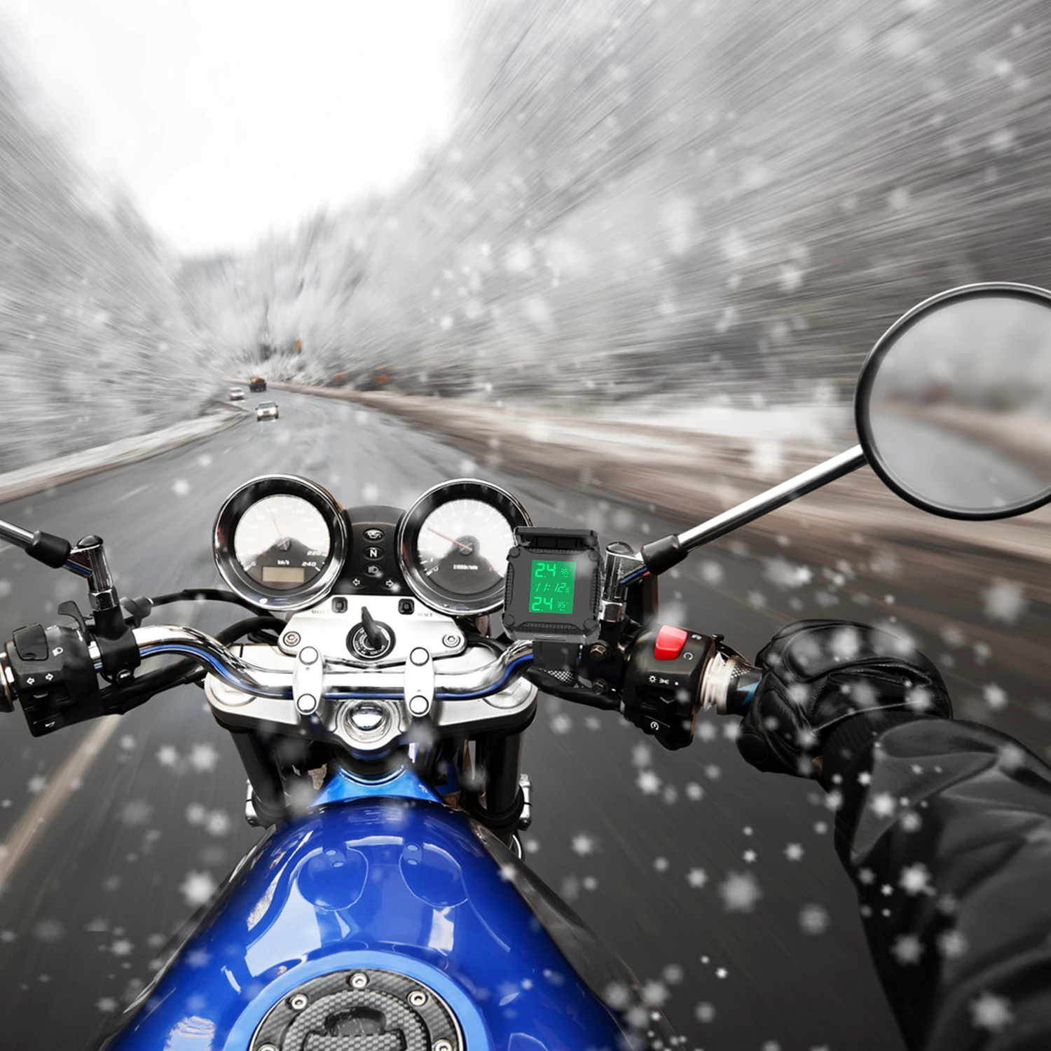 Внешний монитор давления в шинах для мотоцикла 8 бар фунтов на квадратный дюйм