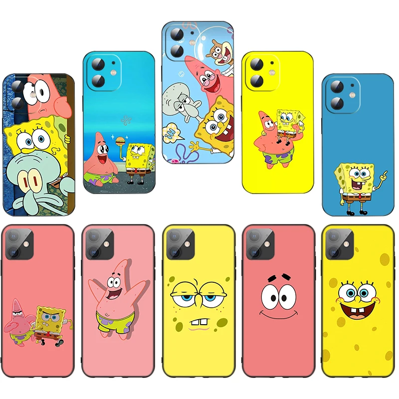 BB19 S-SpongeBobs Square Soft Silicone Case for iPhone X XS XR Pro Max 8 7 6 6s Plus SE Cover