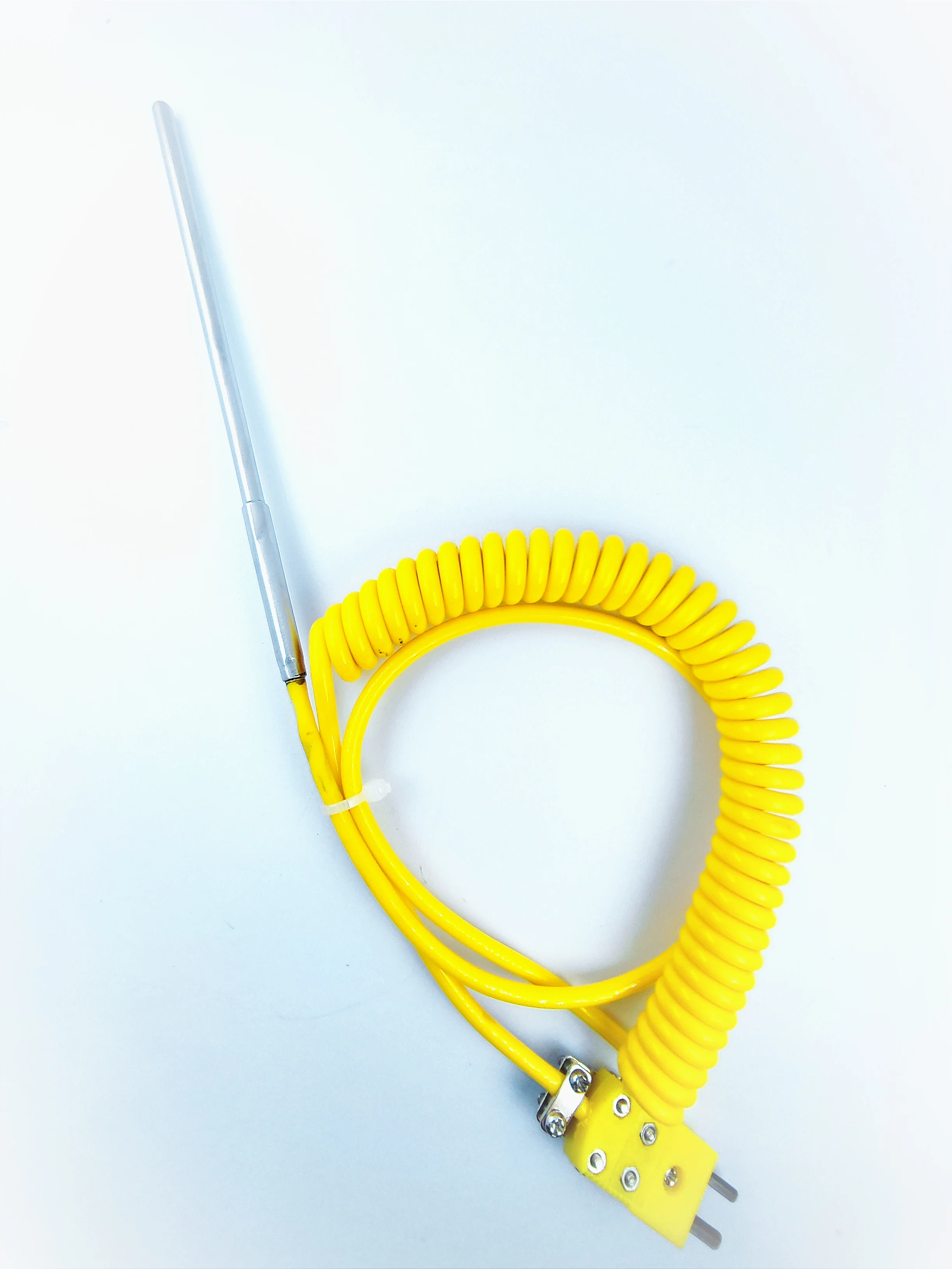 

Retractable spring temperature sensing wire, K-type step thermocouple, suitable for K-type handheld display instrument 0-400℃.