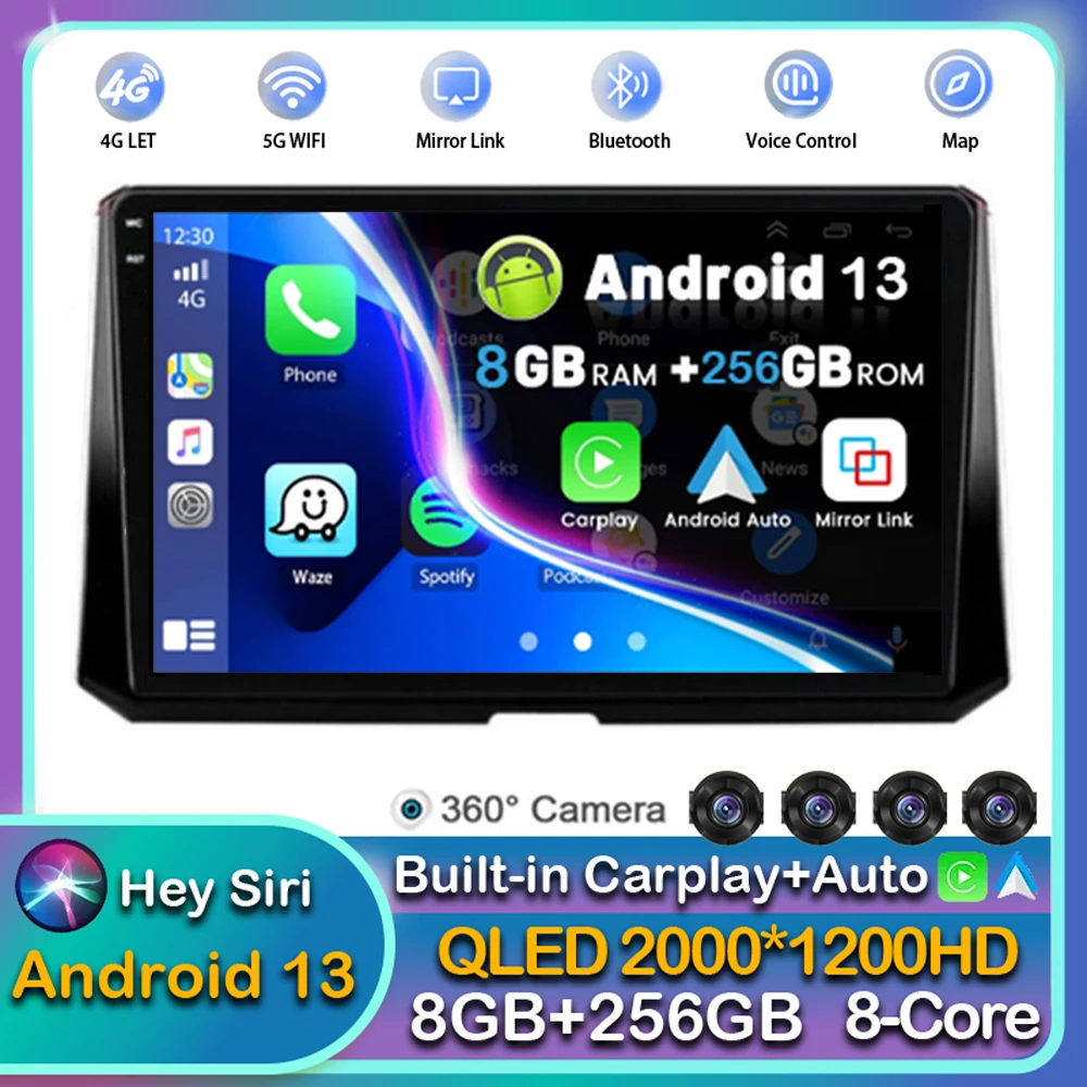 

Android13 Multimedia Video Player For Toyota Corolla 12 2019 2020 2021 2022 wireless Carplay Stereo Carplay 4G WIFI GPS 2Din DSP