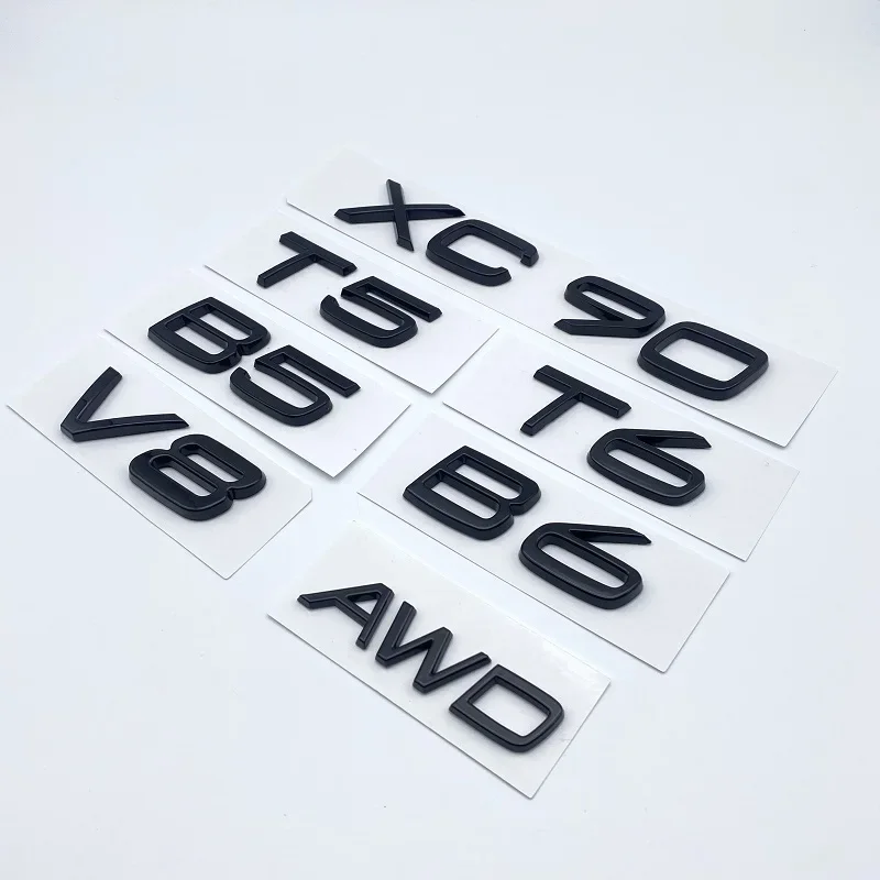 Глянцевая черная эмблема B5 B6 T3 T4 T5 T6 T8 V8 D3 D4 D5 D6 AWD Эмблема с буквами багажника