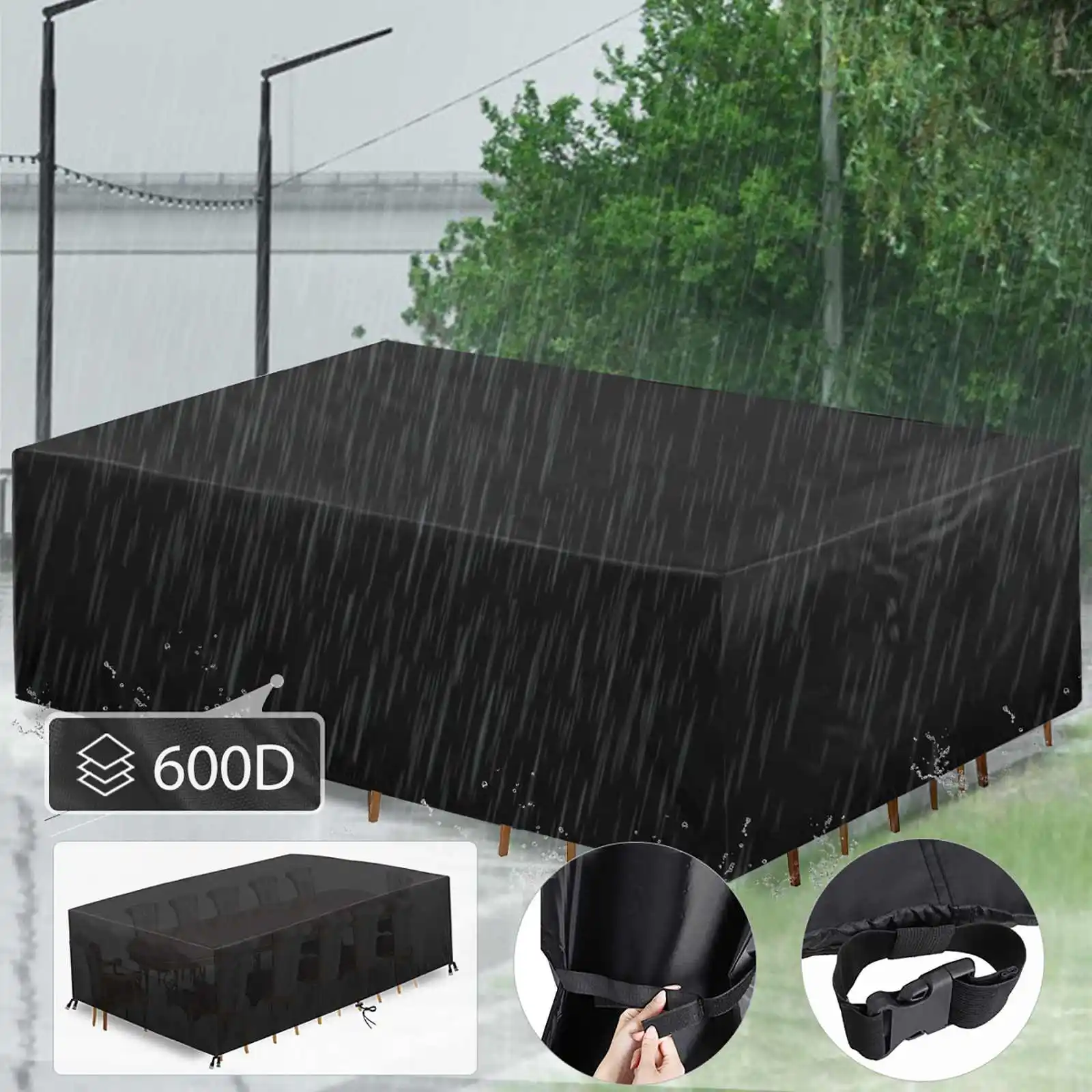 

Oxford Polyester Furniture Dustproof Cover For Rattan Table Cube Chair Sofa Waterproof Garden Patio Protective Rain Snow Cover