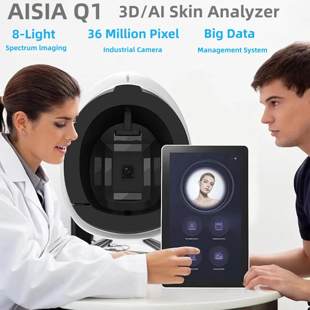 Фото Анализатор лица для кожи AISIA Q1 3D AI Обнаружение Диагностика проблем кожи 8-спектр Профессиональный анализ Оборудование для салонов красоты №1