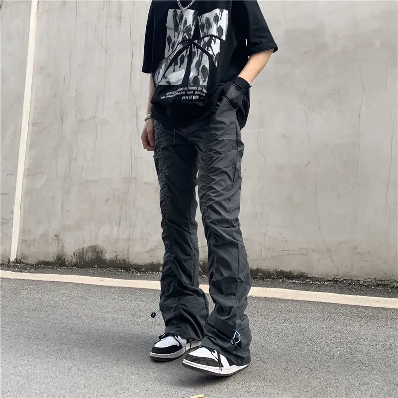 

Couple Casual Pants High Street Function Micro Flare Trousers Men American Slim Street ins Fashion All Match Casual Pants