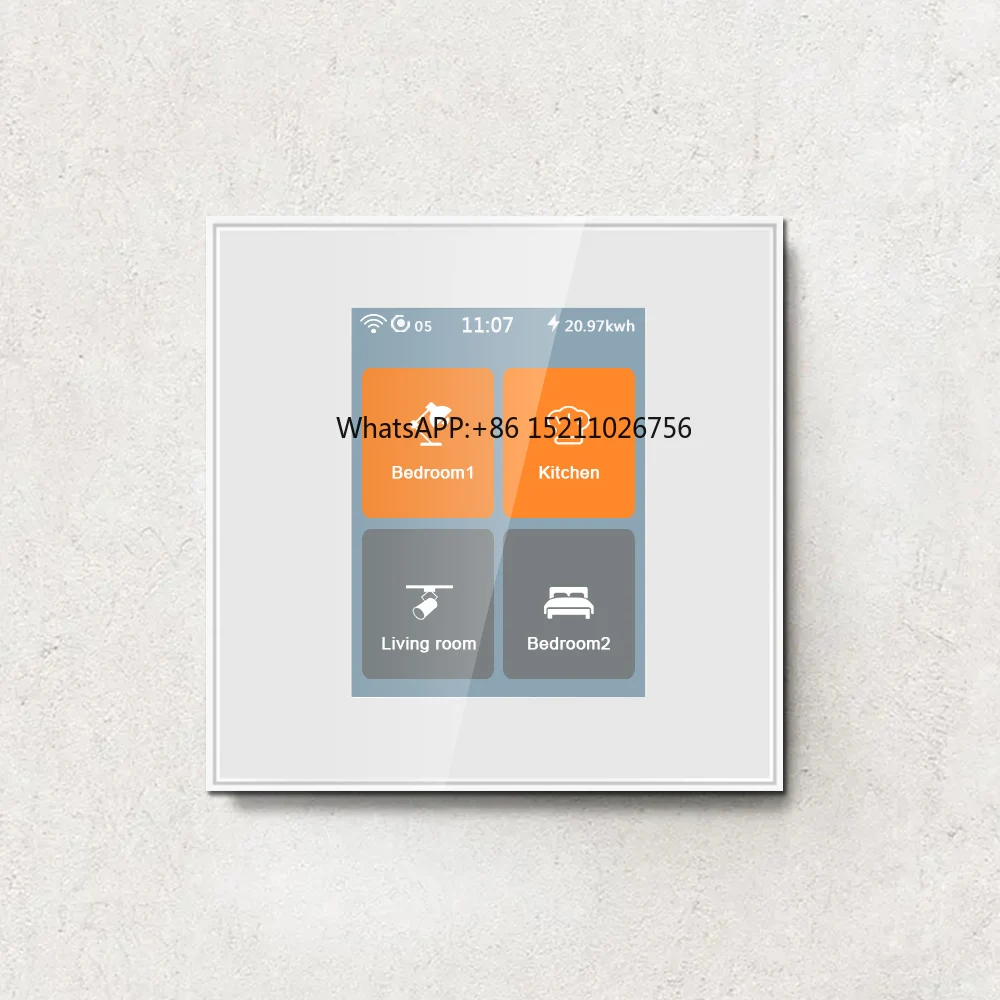 Новый 4-кнопочный смарт-переключатель с ЖК-дисплеем для умного дома сеткой Wi-Fi