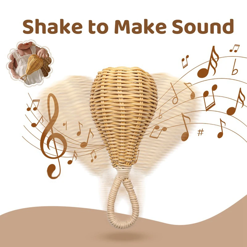 

1Pcs Infant Weep Tear Rattles Baby Rattan Mobile Toy Bed Bell Educational Toys Safe Food Grade Hammer Musical Weaving