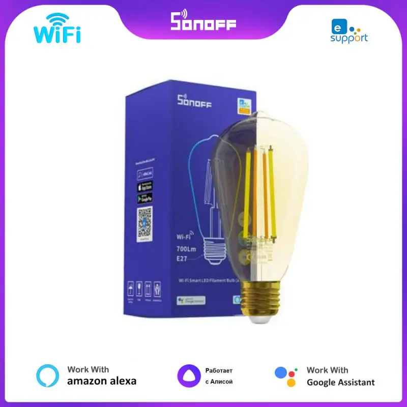 

1-20 штук SONOFF 7 Вт E27 220-240V смарт-маршрутизатор Wi-Fi лампа со светодиодными нитями на цоколе светильник для eWelink автоматизации Совместимость с Alexa Google Home