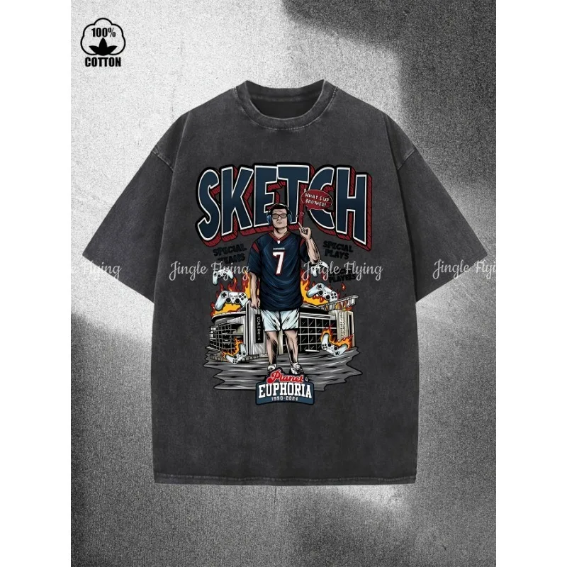 Мужская бирюзовая футболка из хлопка