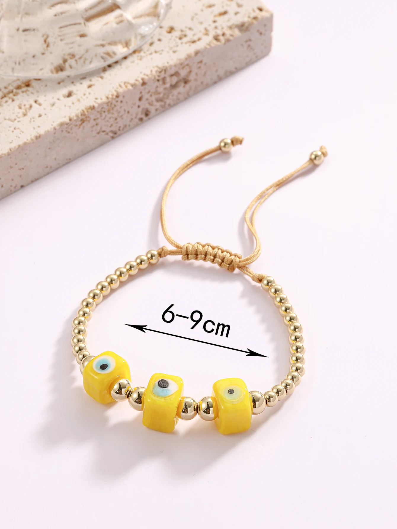 Bohemian Fashion Colorful Three Layer Rice Bead Bracelet Devil's Eye Adjustable Beaded Original Women's Bracelet