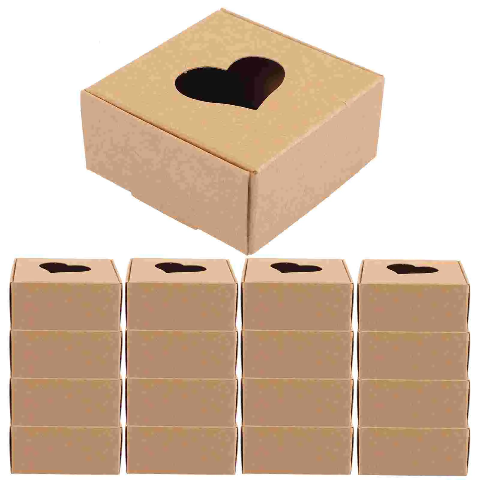 

Boxes Gift Box Kraft Packaging Paper Soap Mini Cardboard Homemade Cake Heart Treat Paperboard Jewelry Package Present Wrapping