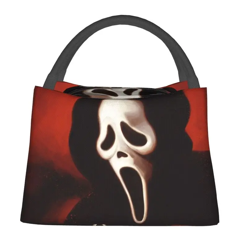

Scream Ghost Face Thermal Insulated Lunch Bags Halloween Horror Film Portable Lunch Container for Outdoor Picnic Meal Food Box
