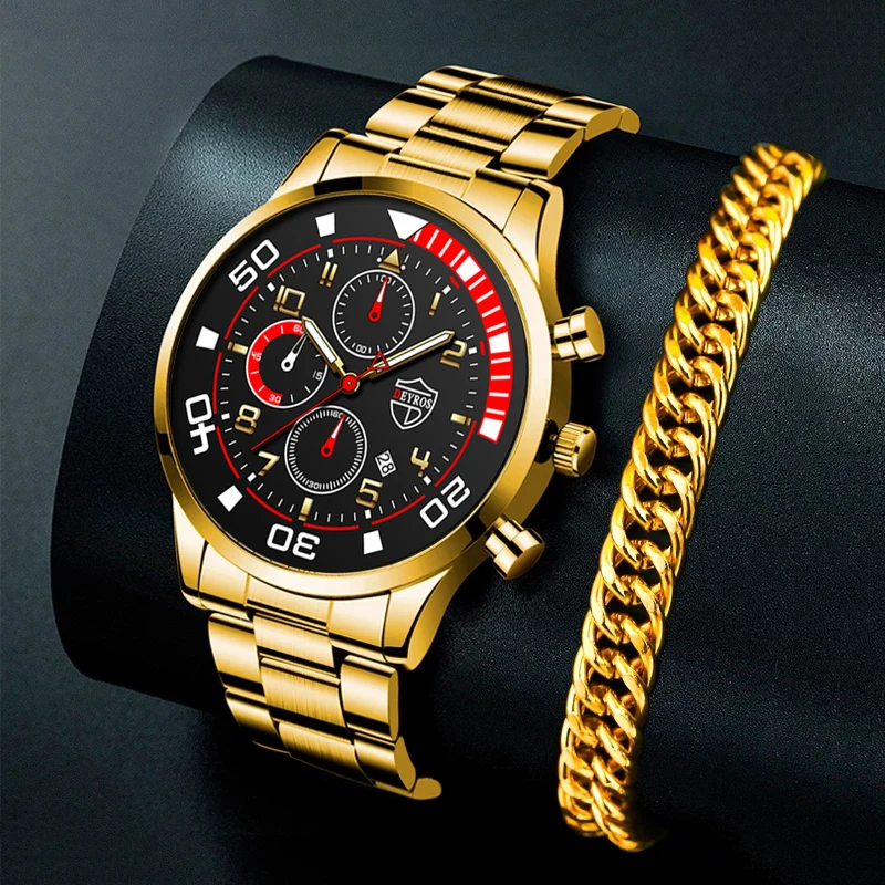 

Fashion Sport Watches for Men Luxury Business Stainless Steel Quartz Wristwatch Man Casual Bracelet Watch Luminous Clock
