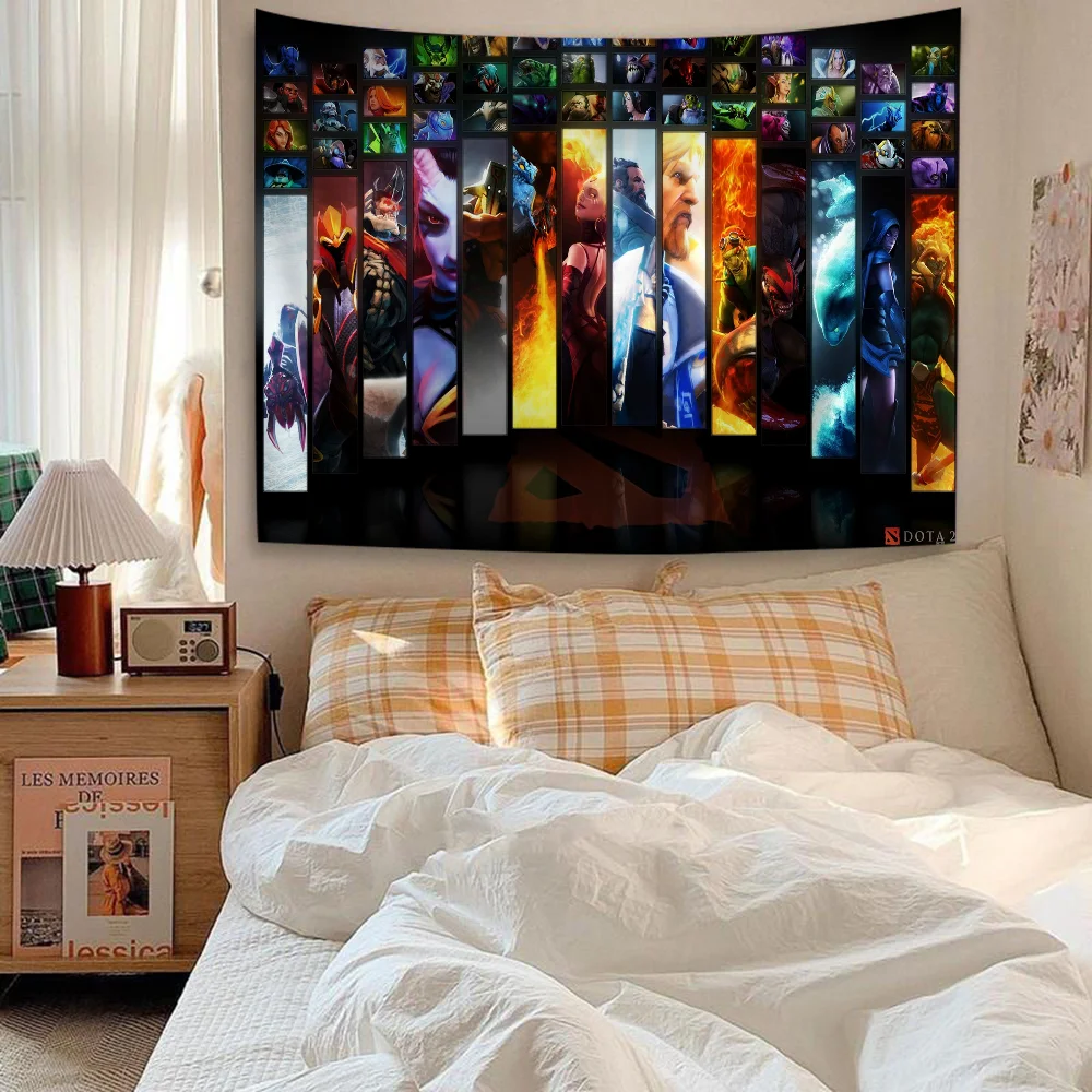 D-Dota 2 Anime Tapestry Indian Buddha Wall Decoration Witchcraft Bohemian Hippie Hanging Sheets