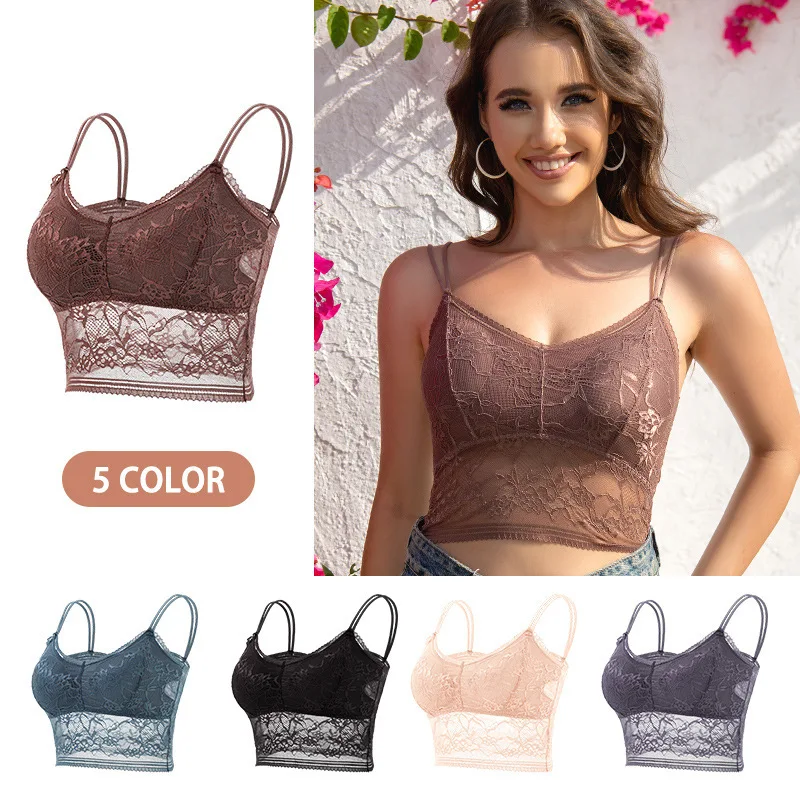 

Sexy Lace Crop Top Sports Bra for Women Gym Seamless Bra Push Up Bra Gym Active Wear Women Sport Yoga Bralette