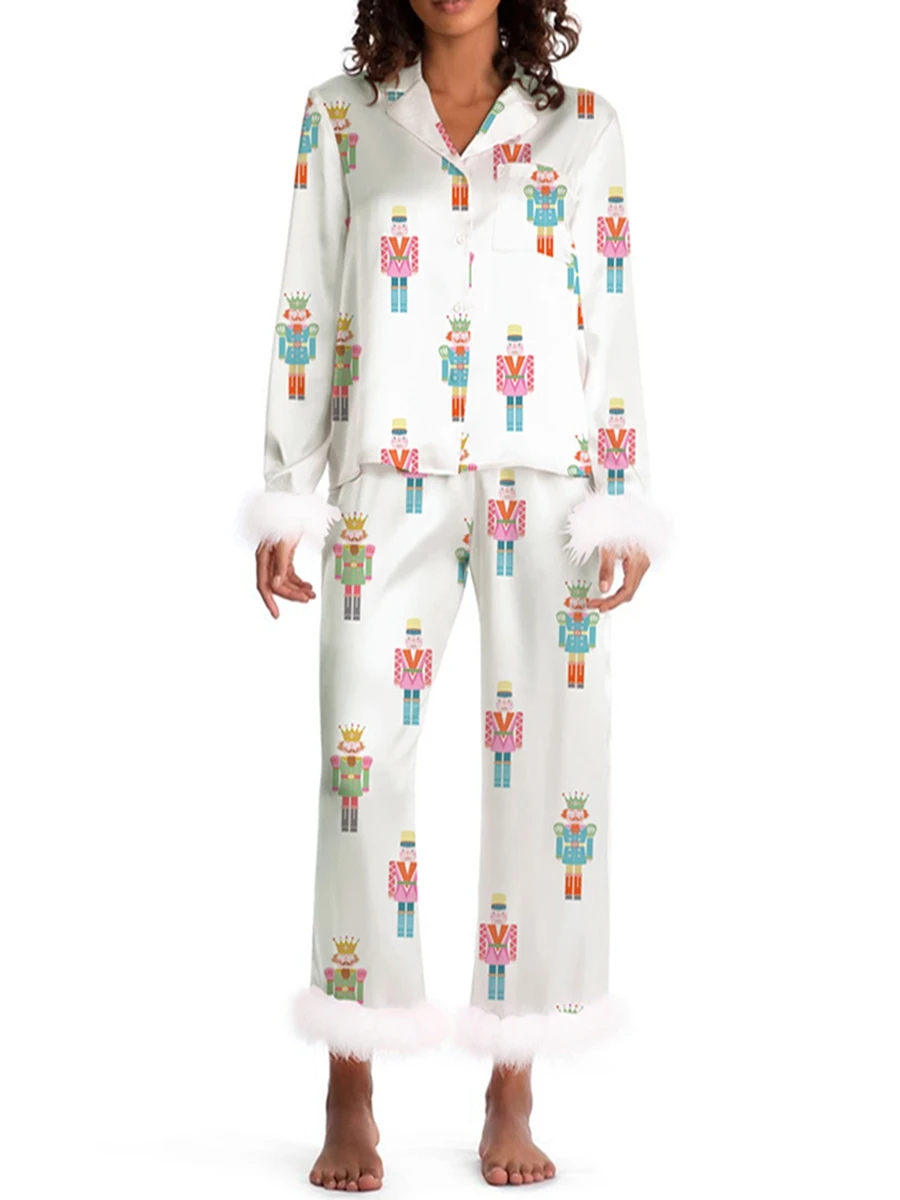 Женский пижамный комплект из 2 предметов одежда для дома костюмы с мультяшным