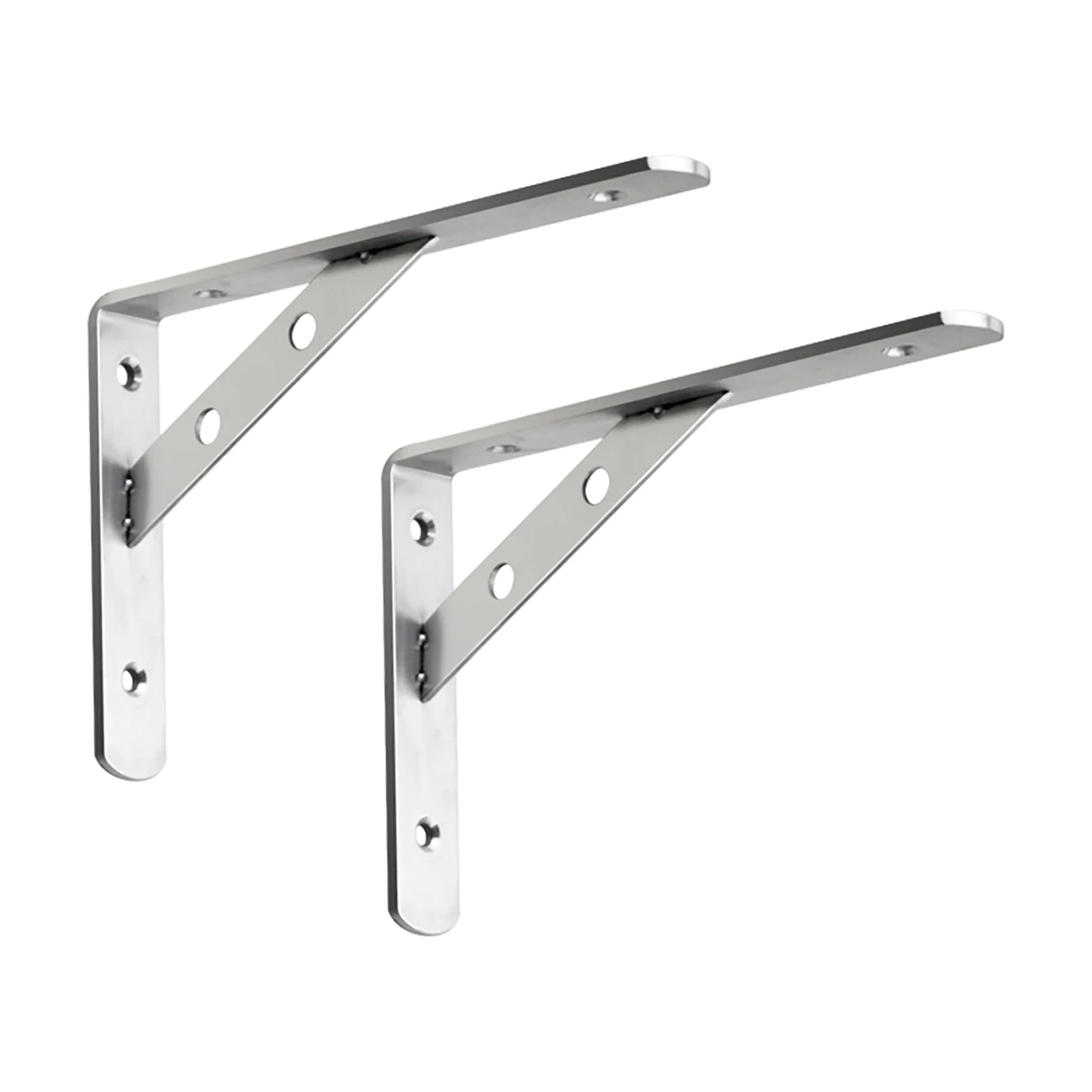 

2pcs Heavy Duty Home Decor Wall Mounted Bench Table Stainless Steel Triangle Support Frame Shelf Bracket Right Angle Furniture