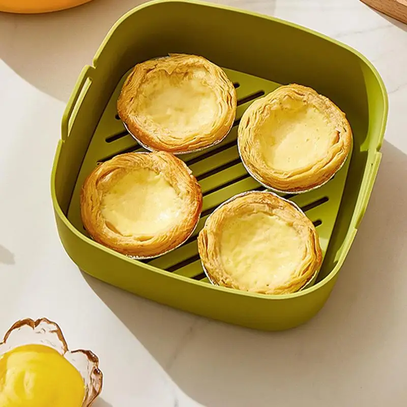 

Air Fryer Silicone Liners Reusable Food Safe Air Fryer Silicone Basket Non Stick Baking Pan Heat Resistant Oven Accessories