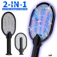 3000v electric fly swatter uv light insect racket usb rechargeable mosquito trap racket racket anti insect bug zapper indoor