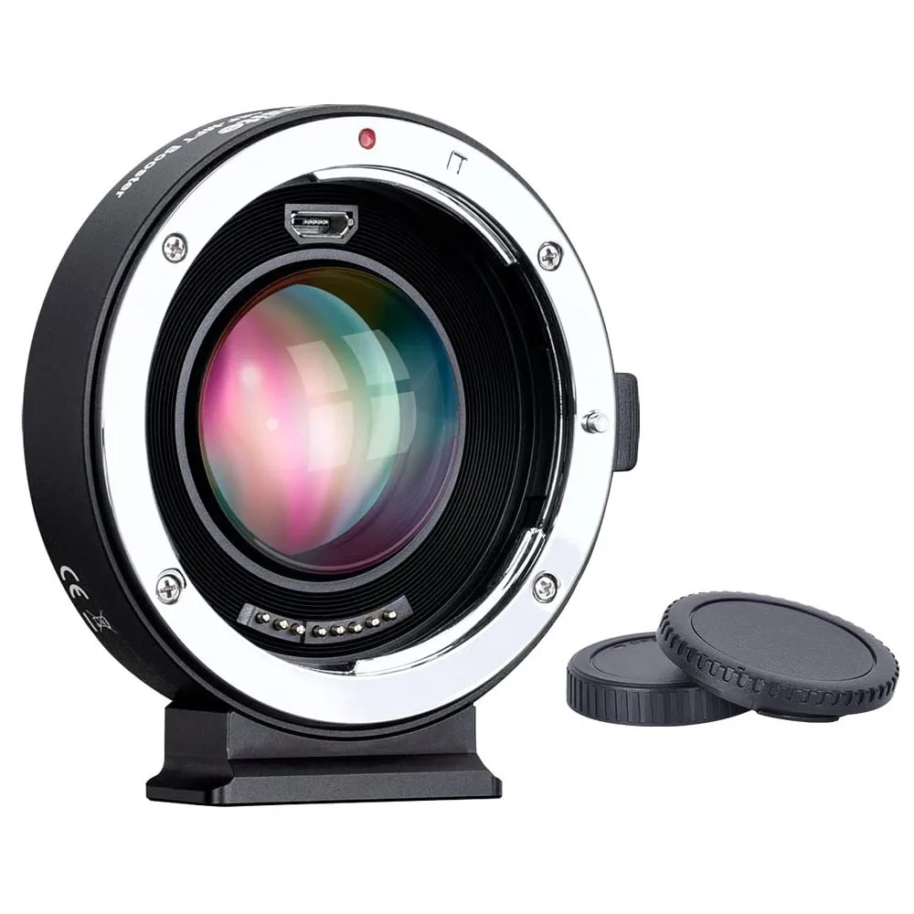 

Commlite CM-AEF-MFT Booster Canon EF Lens to Micro Four Thirds 0.71x Speed Booster Autofocus Adapter для Panasonic GH4 GH5 GH5S
