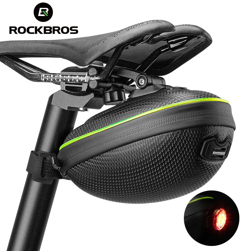 

ROCKBROS Bicycle Saddle Bag Waterproof EVA MTB Mountain Road Bike Bag Cycling Seat Bag Tail Rear Pouch Bicycle Accessories