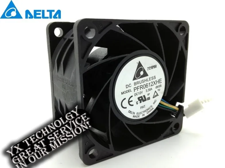 Новый 6038 6 см 60 мм мощный ветер супер охлаждающего вентилятора поддержка PWM 3.3A 12 В PFR0612XHE 60*60*38 мм Для Delta