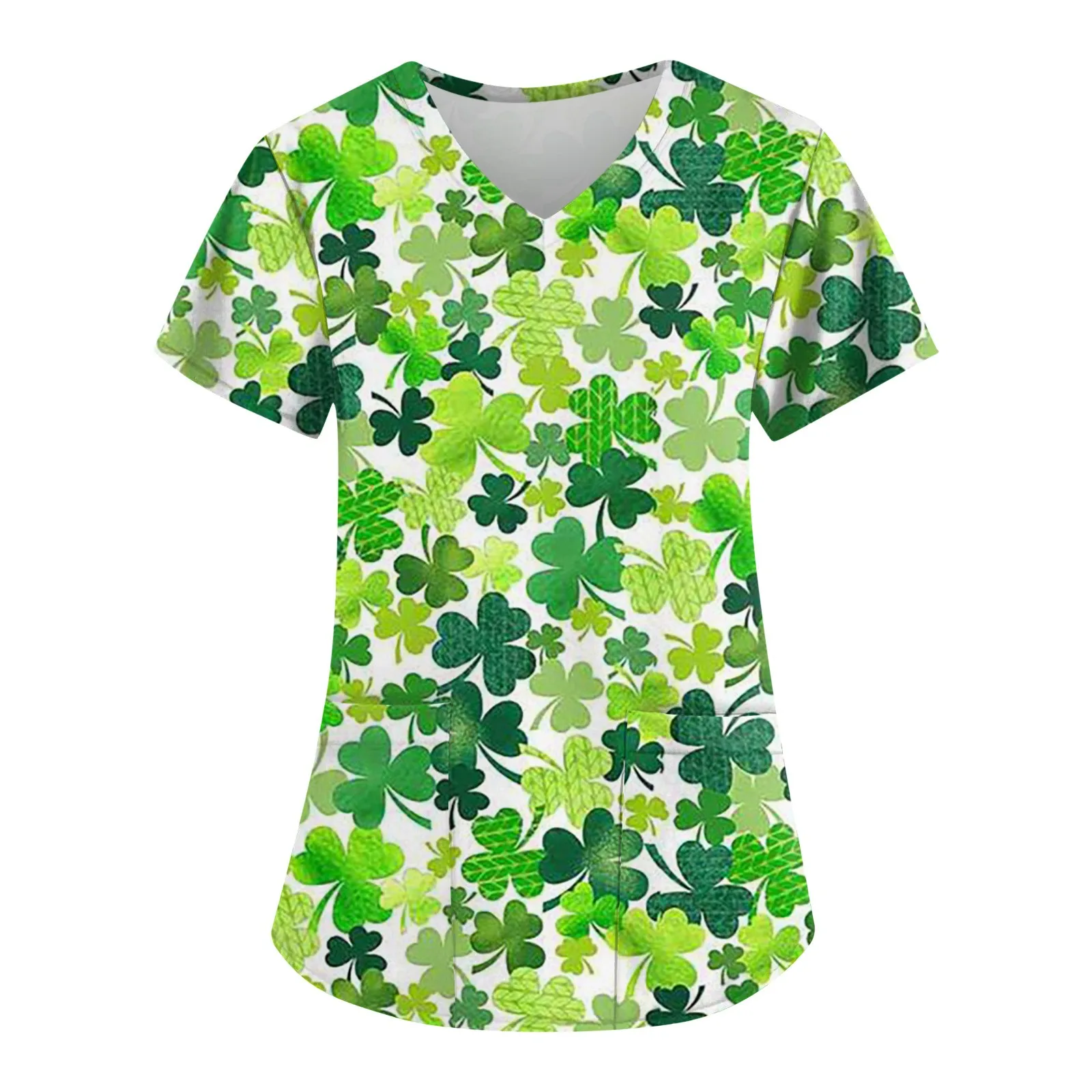 Женская модная Рождественская футболка с коротким рукавом и V-образным вырезом