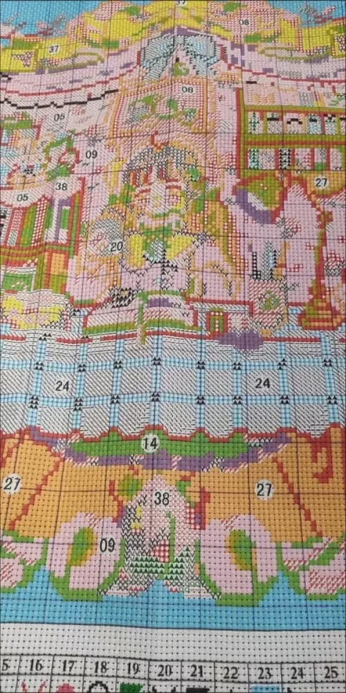 Набор для вышивки Девочка в офисе 11ct 50x65 см