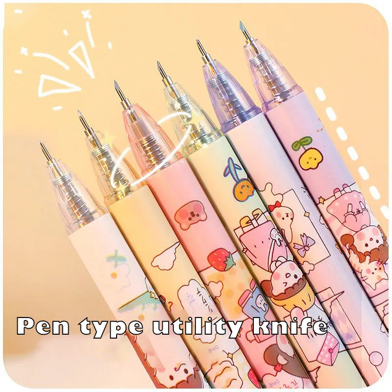 

1pcs Multi-function Knife Pen Girl Heart Cute Hand-made Knife Pen Press High-value Student Pen-type DIY Stationery Utility Knife