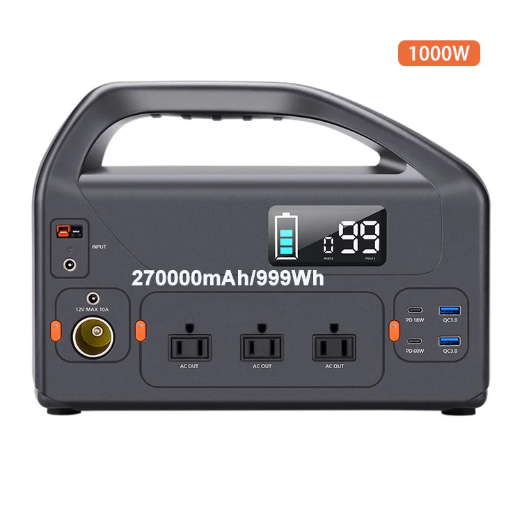 

High Capacity 270000Mah 1000W 300w 500w Lithium Solar Generator 110V Portable Power Station