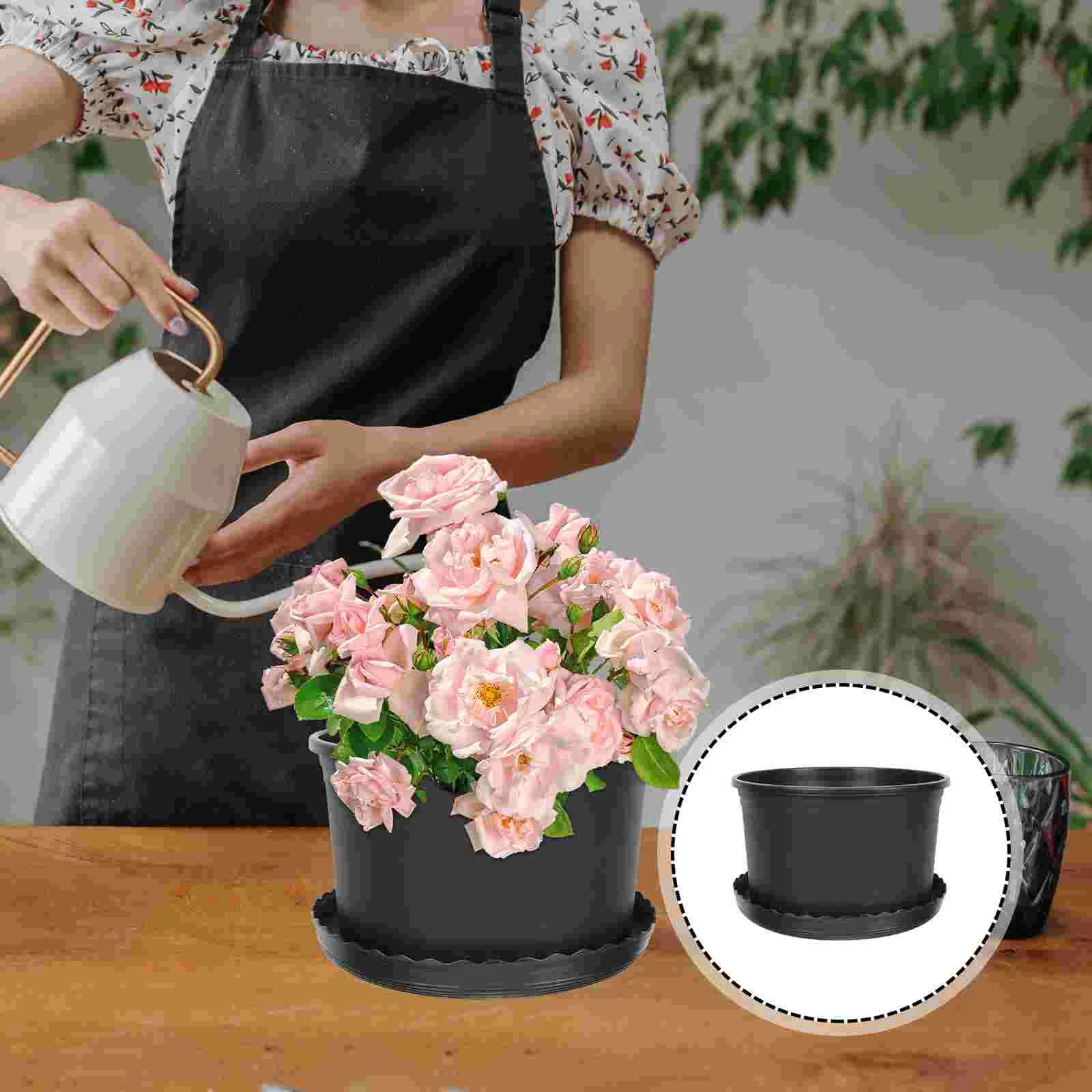 

1 set of Plastic Flower Pots Planting Flower Pot Bonsai Flower Pot Garden Flowerpots