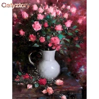 gatyztory painting by number rose flower drawing on canvas handpainted painting art gift diy pictures by number kits home decor