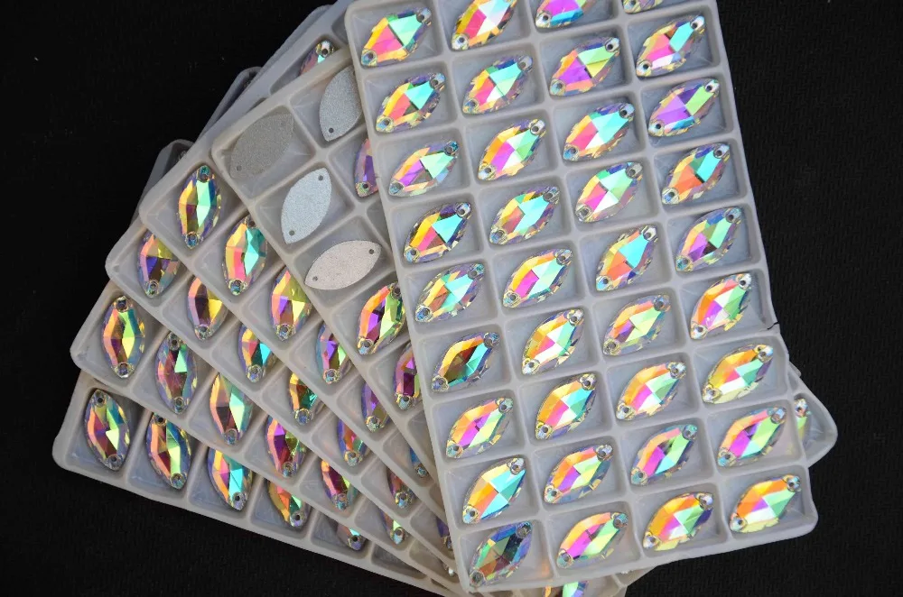 Navette цветной кристалл всех размеров 5*10 мм 6*12 7*15 9*18 13*22 15*31 конский глаз плоские