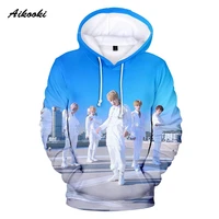 trendy popular ateez hoodies menwomen sweatshirt hooded malefemale star kpop ateez pullovers blue sky design comfortable tops