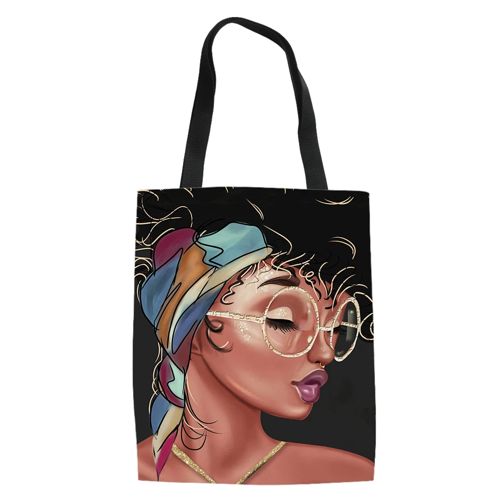 Africa Girl Design Print Fashion Shoulder Bag Beach School Teenager Shopping Bag High Quality Storage Bolso De Mano