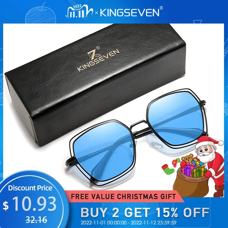 

Женские солнцезащ. Очки с поляриз. Линз. KINGSEVEN, черно-красные солнцезащитные очки с поляризованными линзами класса защиты УФ 2022, лето 2023