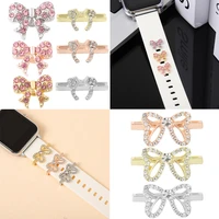sports strap charms for iwatch silicone universal watchband bow knot charm stud jewelry accessories for apple bracelet charms